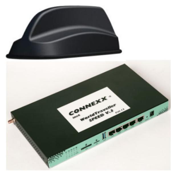 Das Standardsystem: CONNEXX-inet WorldTraveller SPEED V.3 GPS - weltweit leistungsstarkes Internet (Cat.12)  + WLAN + GPS-Tracker für Streaming, TV und Surfen